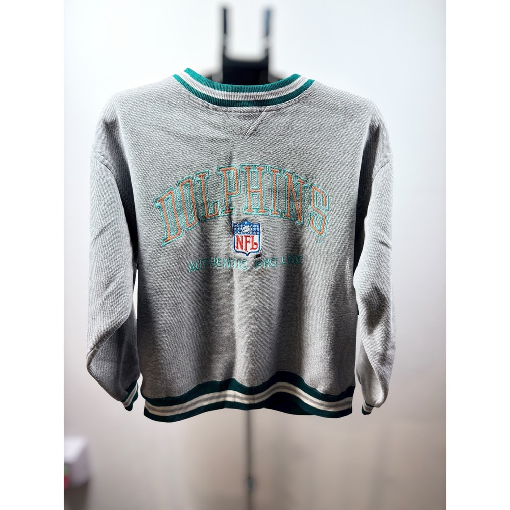 Vintage Miami Dolphins NFL Pro Line Logo Athletic Gray Sweatshirt Mens Medium‎
